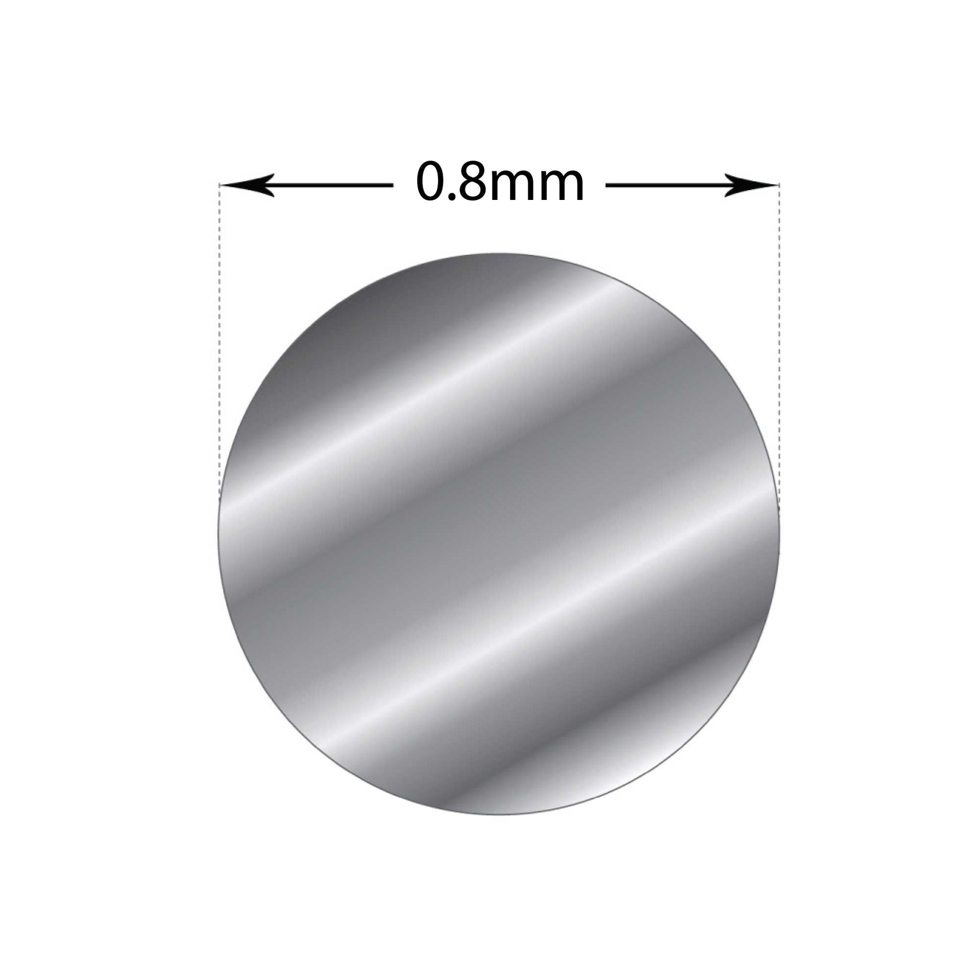 1m Sterling Silver 0.8mm - Soft Round Wire Rod 20 Gauge Jewellery Bead