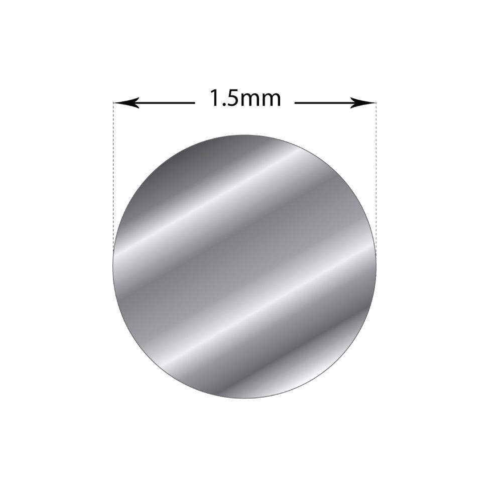 1m Sterling Silver 1.5mm - Soft Round Wire Rod 15 Gauge Jewellery Bead