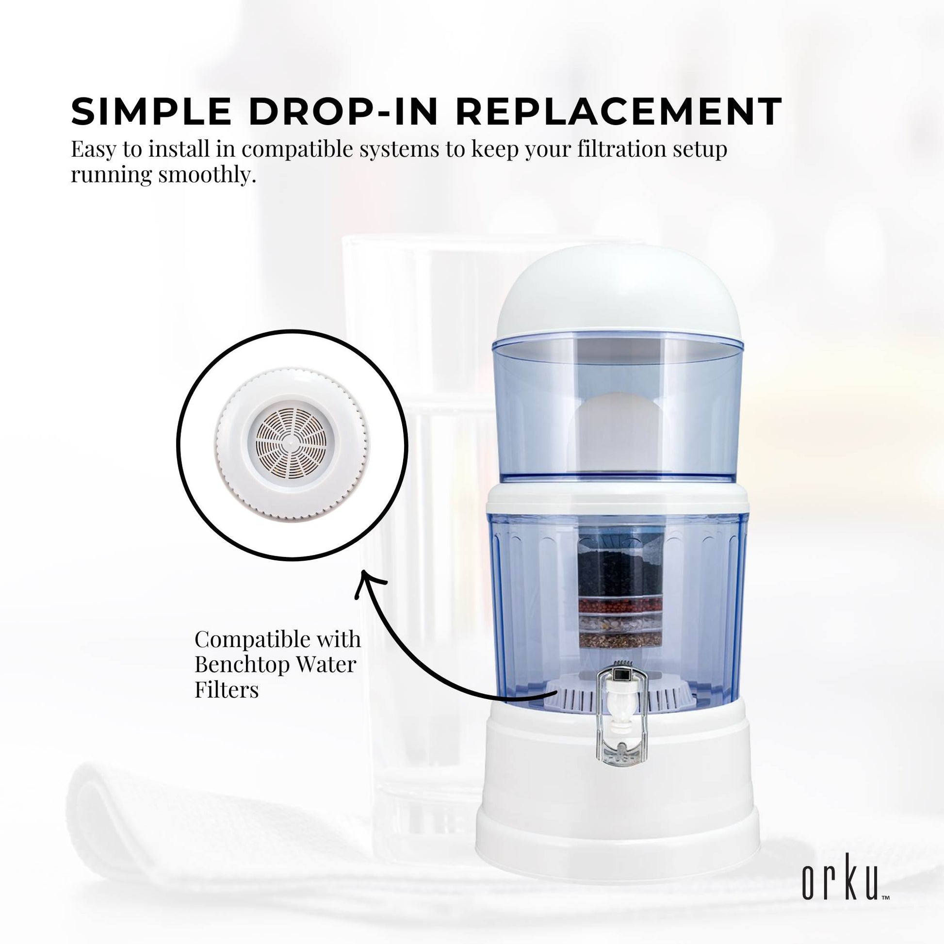 1x Mineral Stone Filter Disc Replacement For 8 Stage Benchtop - Cartridge Pad