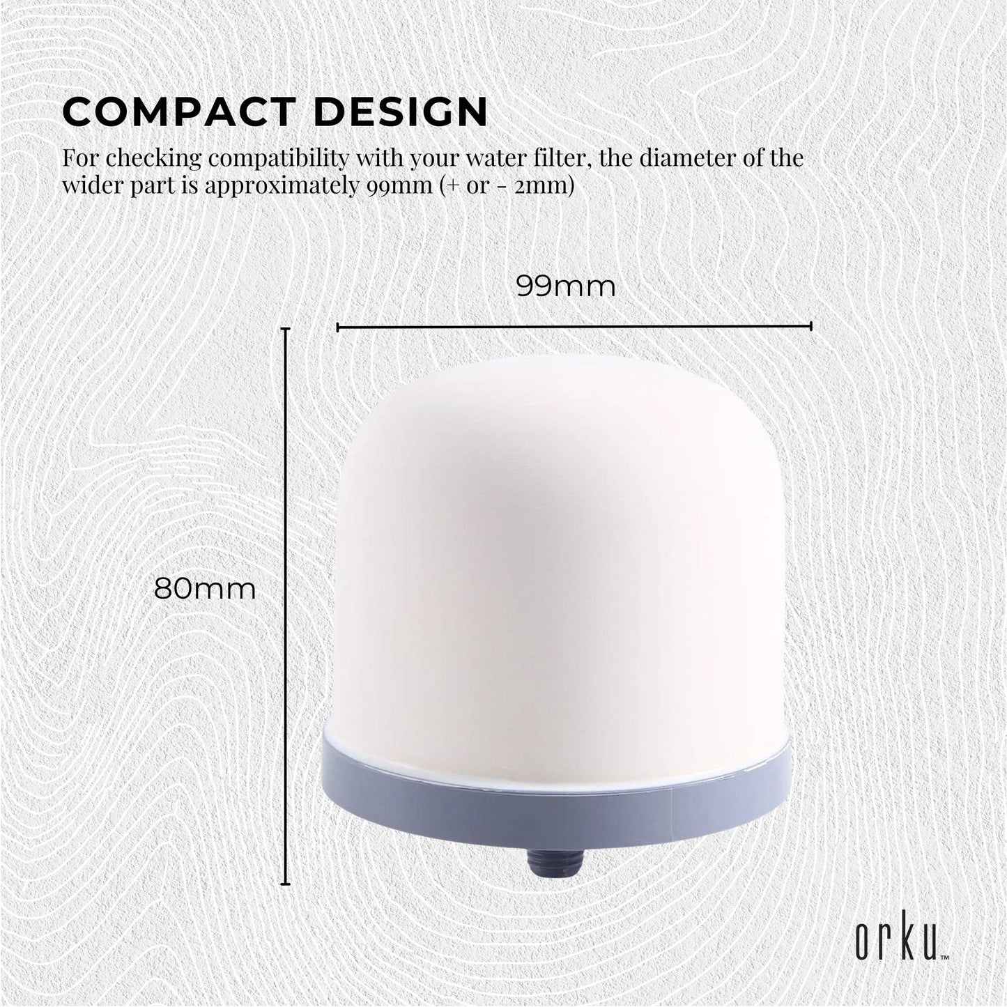 Orku Ceramic Dome Filter Cartridge Replacement for 8-Stage Benchtop Systems