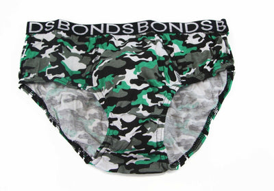 2 Pairs Bonds Boys Underwear Undies Brief Briefs Black Green White Grey Sz 14 16