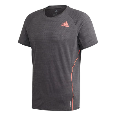 2 x Adidas Mens Solid Grey Runner Athletic Comfy Tee T-Shirt