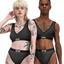 2 x Bonds Retro Rib Seamless Tonal Deep V Black Proud Bra