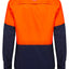 2 x Hard Yakka Basic 2 Tone Long Sleeve Vented Drill Shirt Orange Navy
