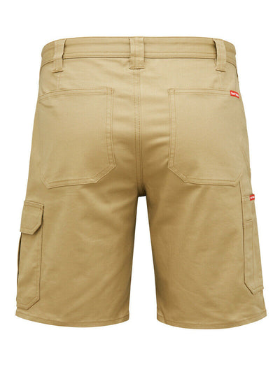 2 x Mens Hard Yakka Core Basic Stretch Drill Cargo Short Khaki Y05067