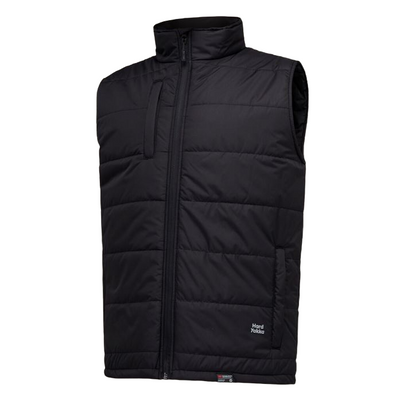 2 x Mens Hard Yakka Puffa 2.0 Vest Waterproof Winter Zip Up Black