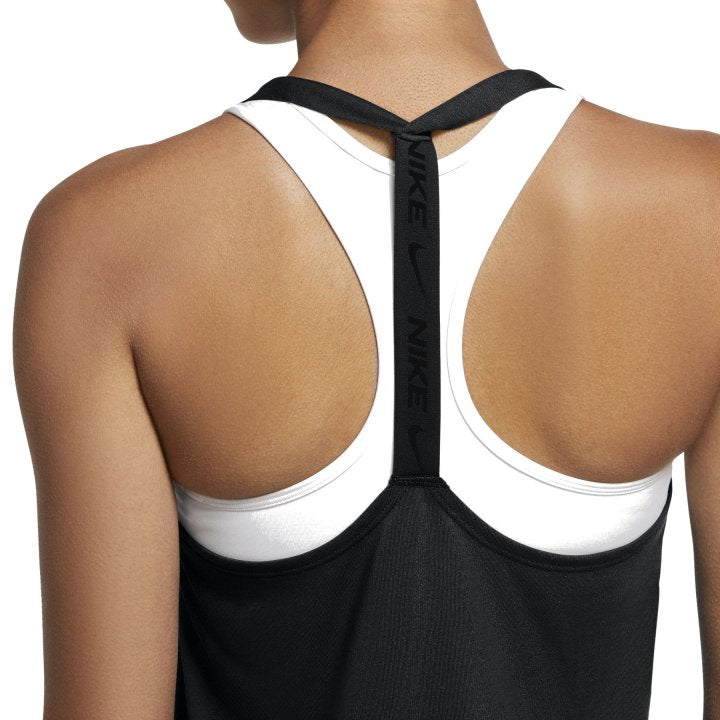 2 x Nike Womens Black/White Elastika Dry-Fit Tank Top