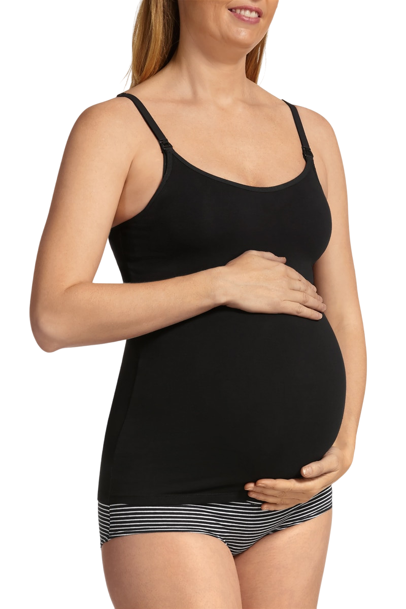 2 x Womens Bonds Maternity Hidden Support Singlet Pregnancy Bumps Black
