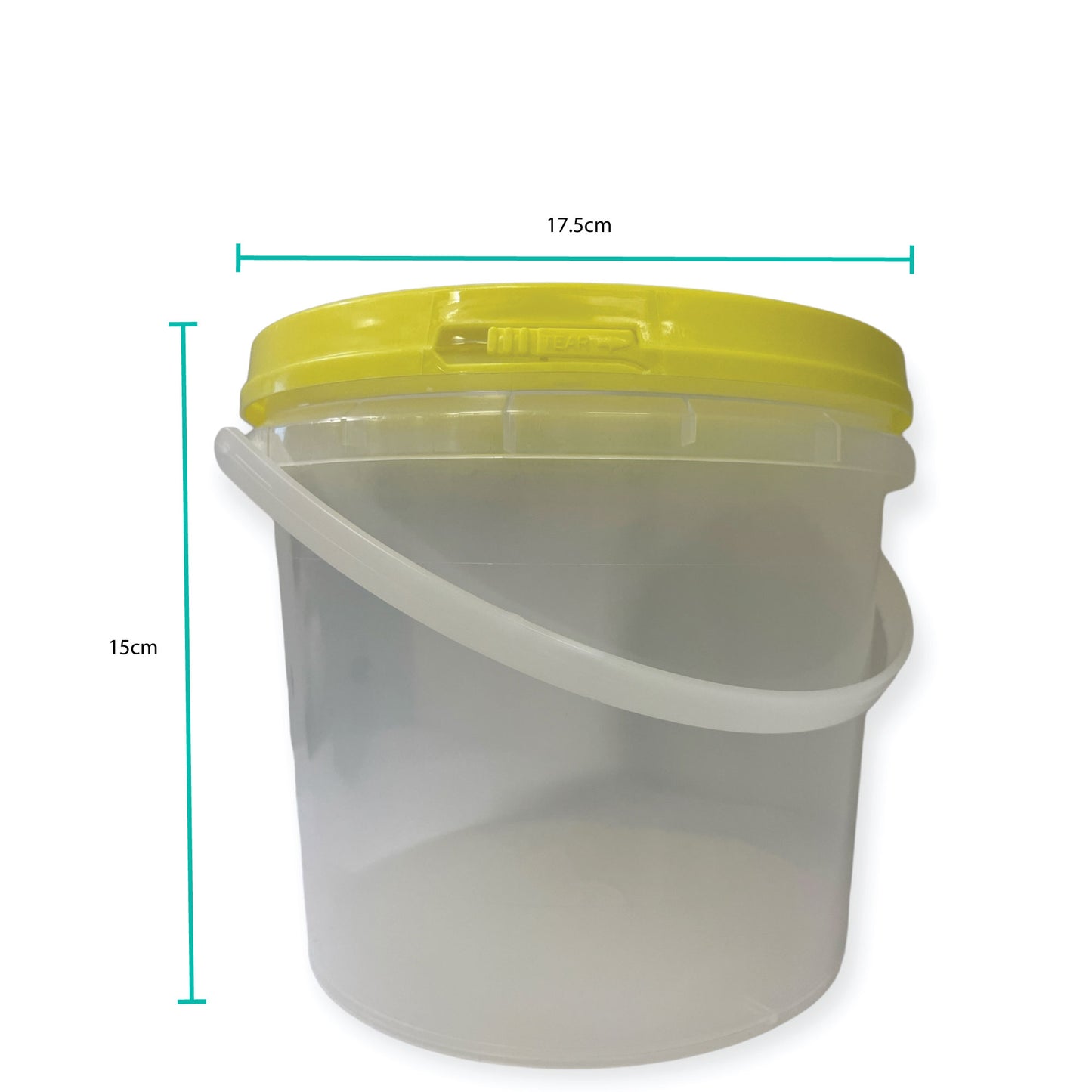 Bulk 100 x Honey Bucket with Lid - 0.8L 1.2L 2.2L Clear Tamper Proof Plastic Tub