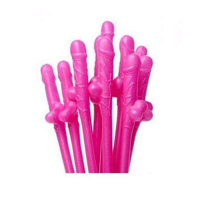 20 Pink Glow In The Dark Willy Drinking Hens Night Games Party Penis Dick Straws