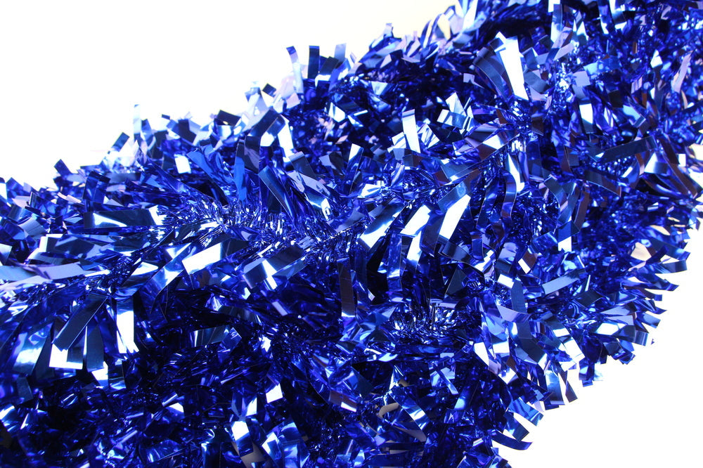 20 X Christmas Tinsel Thick Xmas Garland Tree Decorations - Royal Blue