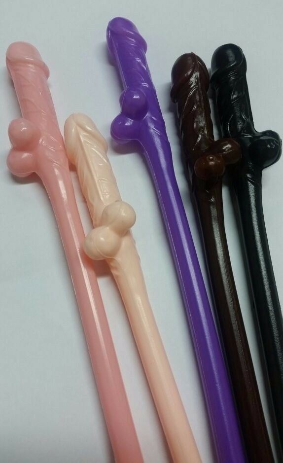20 X Multicoloured Willy Drinking Nude Hens Night Games Party Penis Dick Straws