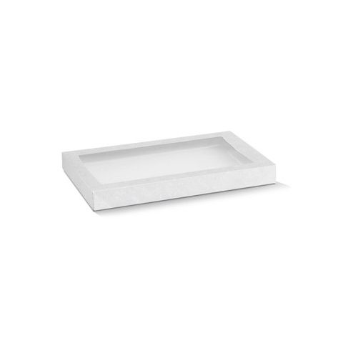 20 X White Disposable Catering Grazing Boxes Trays With Clear Frame Lids - Small