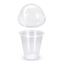 200 X Drinking Cups Clear Pp With Clear Dome Lid 12Oz / 340Ml