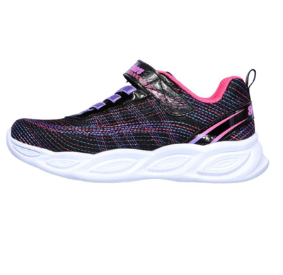 Girls Skechers Shimmer Beams - Sparkle Glow Black/Multi Light Up Kids Shoes