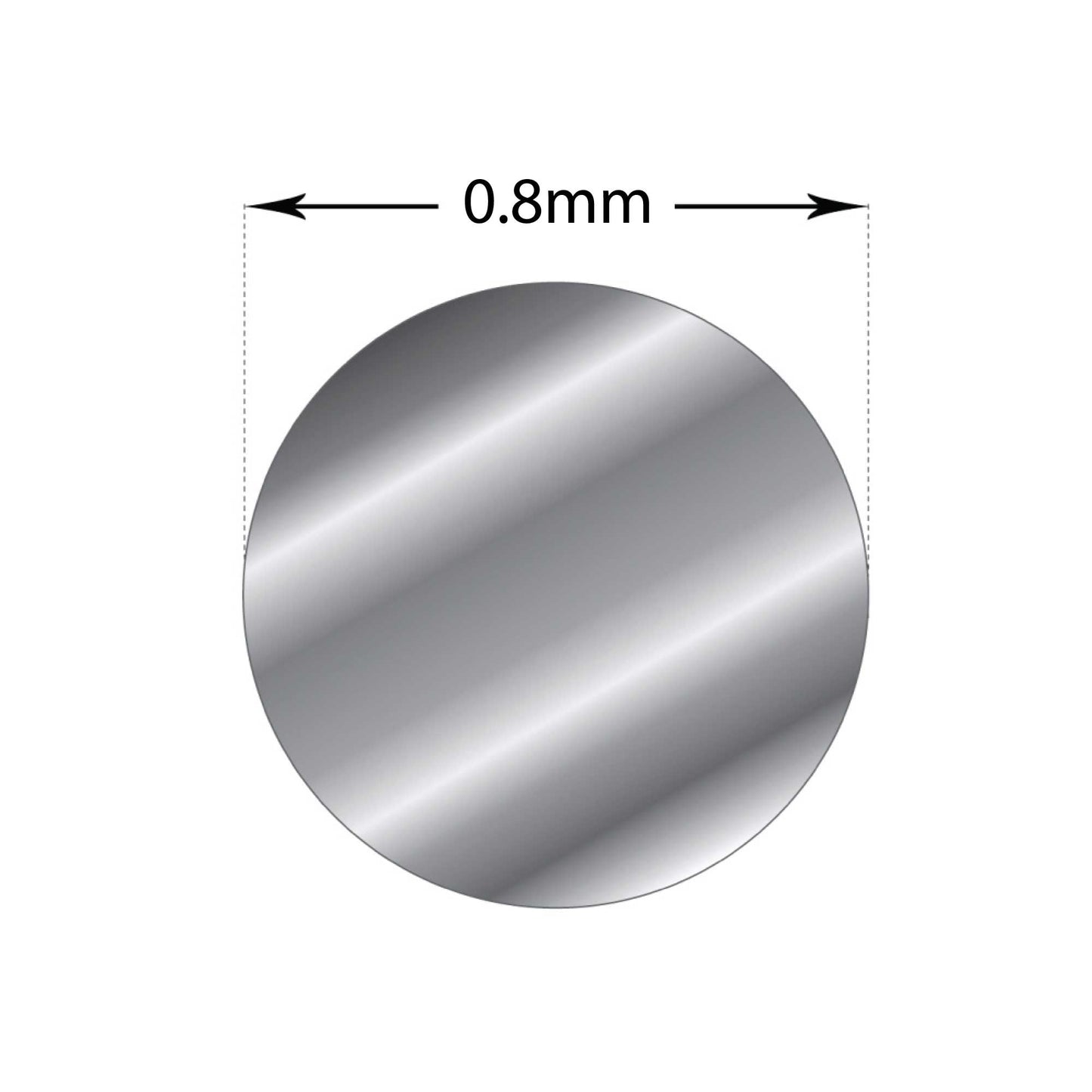 20cm Sterling Silver 0.8mm - Medium Round Wire Rod 20 Gauge Fine Jewellery