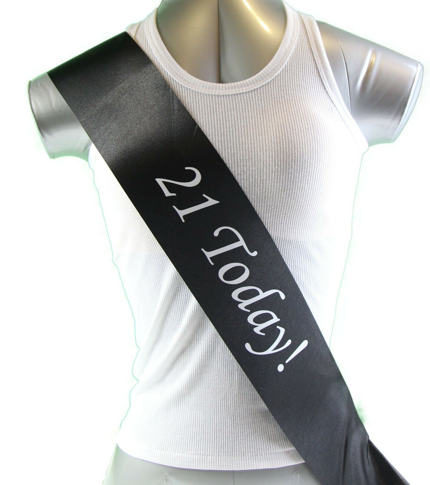 21st Birthday Sash - 21 Today! Party - Black/White Monotype Font