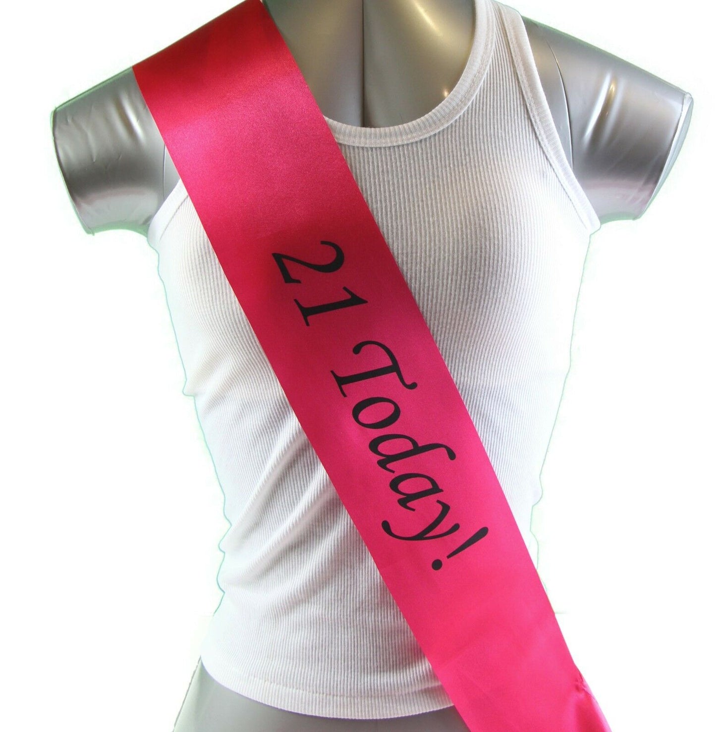 21st Birthday Sash - 21 Today! Party - Hot Pink/Black Monotype Font