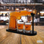 1.2L Whisky or Wine Decanter Glass Pistol Set - 2 Shot Glasses + Wooden Stand