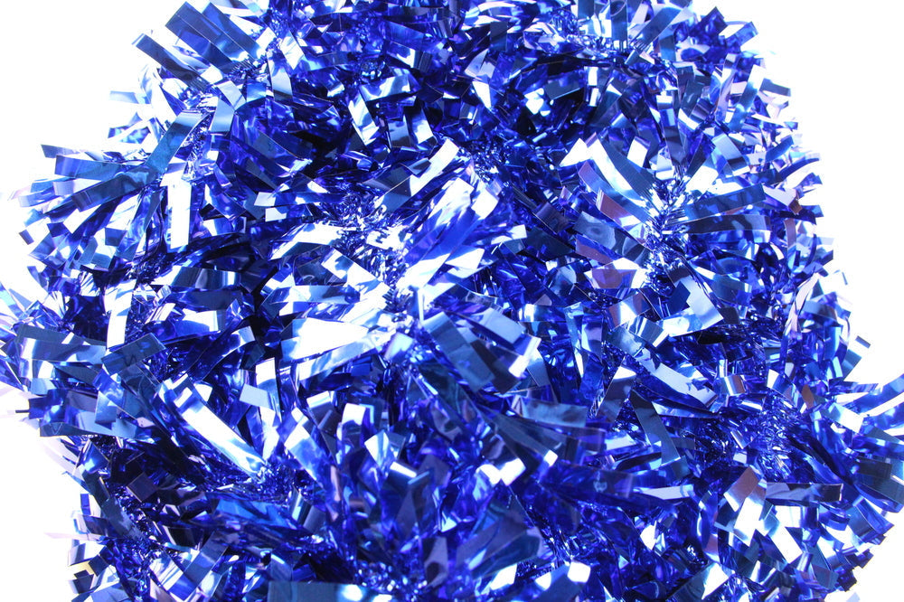 25 X Christmas Tinsel Thick Xmas Garland Tree Decorations - Royal Blue