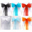 25 X Organza Bows Chair Sashes Wedding Engagement Black White Silver Seat Bow