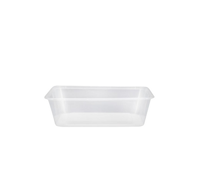250 X Rectangular Containers 650Ml Clear With Lids Salad Fruit Food Container