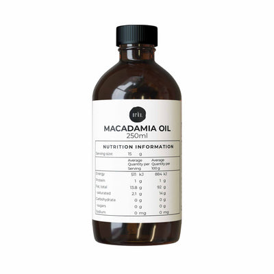 250ml Macadamia Oil - Natural Cold Pressed Food Grade 100% Pure Cooking Oils