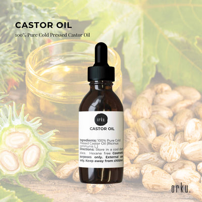25ml Castor Oil with Dropper - Hexane Free Cold Pressed Virgin Skin Hair Care