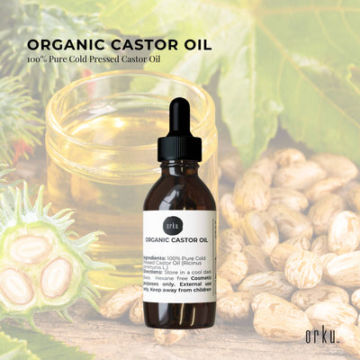 25ml Organic Castor Oil with Dropper - Hexane Free Cold Pressed Skin Hair Care