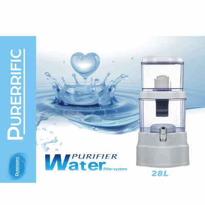 28L Benchtop 8 Stage Water Filter - Ceramic Carbon Mineral Stone Silica Purifier