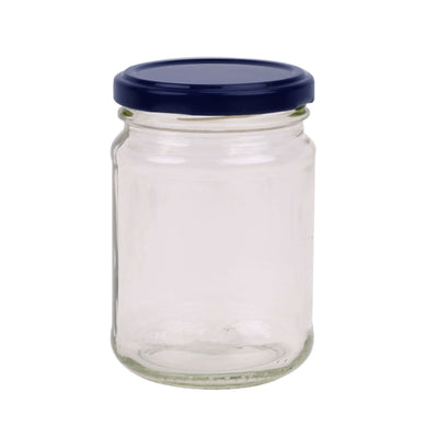 28x 250ml Flint Glass Jars + Twist Lids - Round Food Storage Small Spices