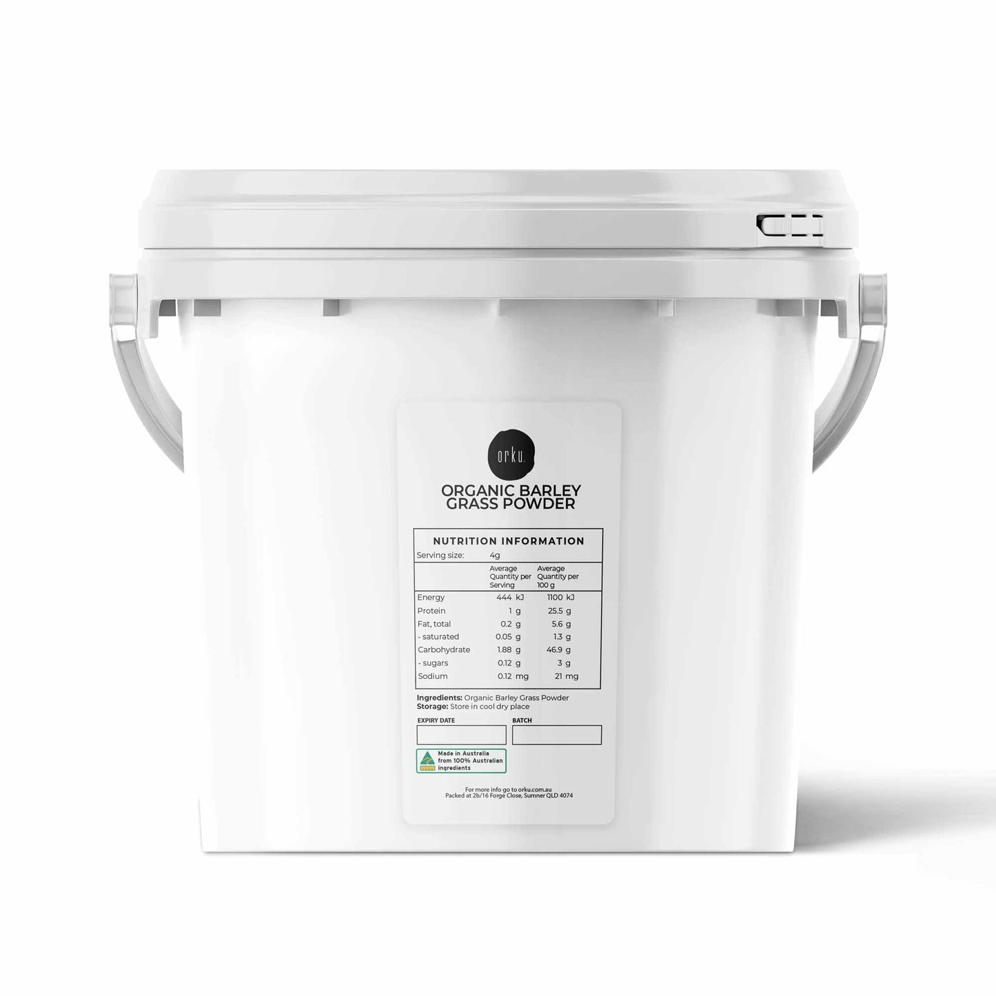2Kg Organic Barley Grass Powder Tub Bucket Hordeum Vulgare Superfood Supplement