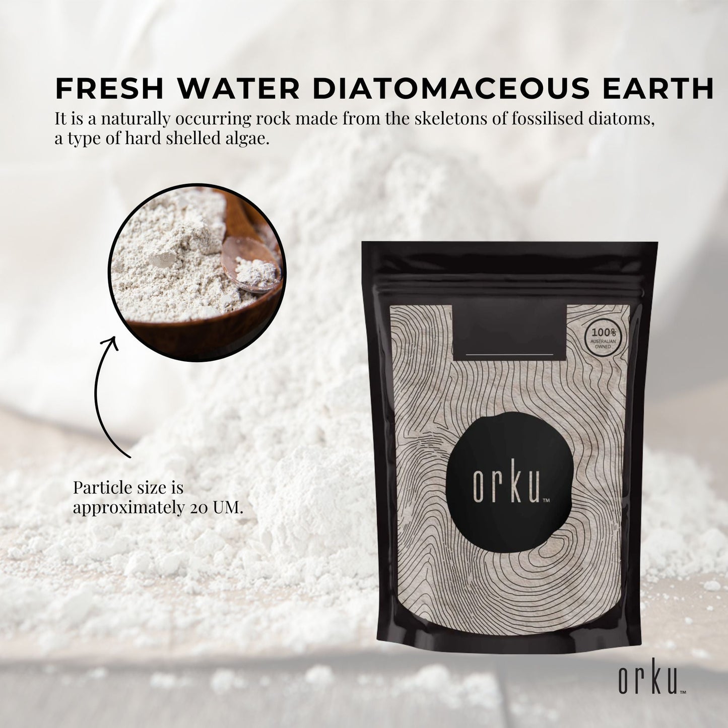 2Kg Organic Fine Diatomaceous Earth - Food Grade Fossil Shell Flour Powder