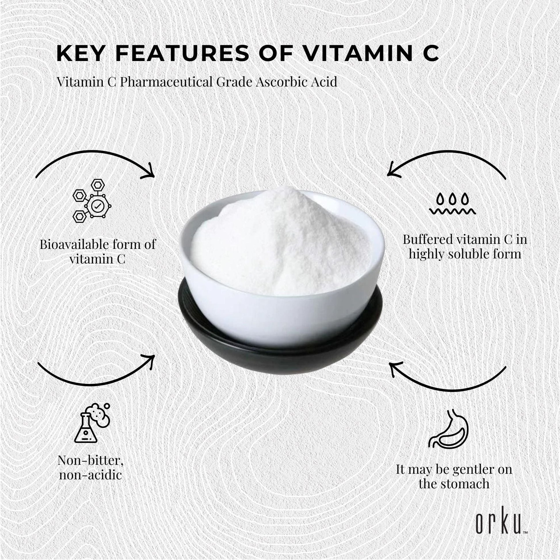 2Kg Sodium Ascorbate Powder - Vitamin C Buffered Pharmaceutical Ascorbic Acid