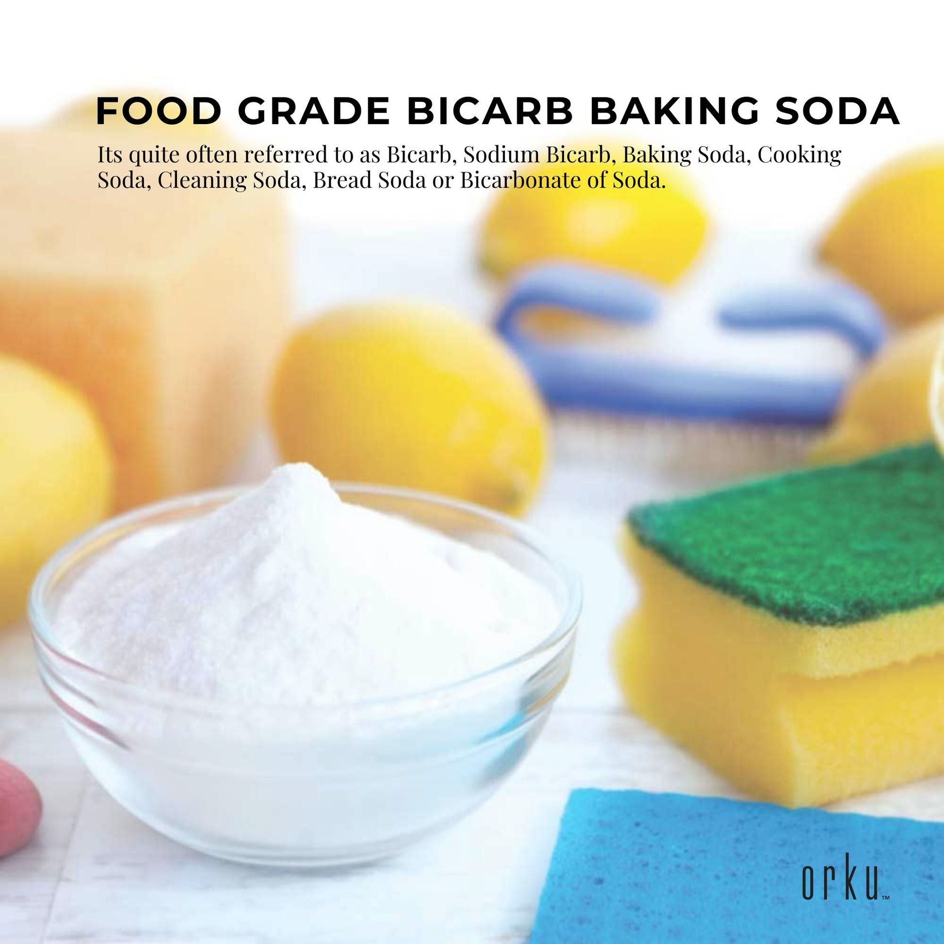 2Kg Sodium Bicarbonate - Food Grade Bicarb Baking Soda Hydrogen Carbonate Powder