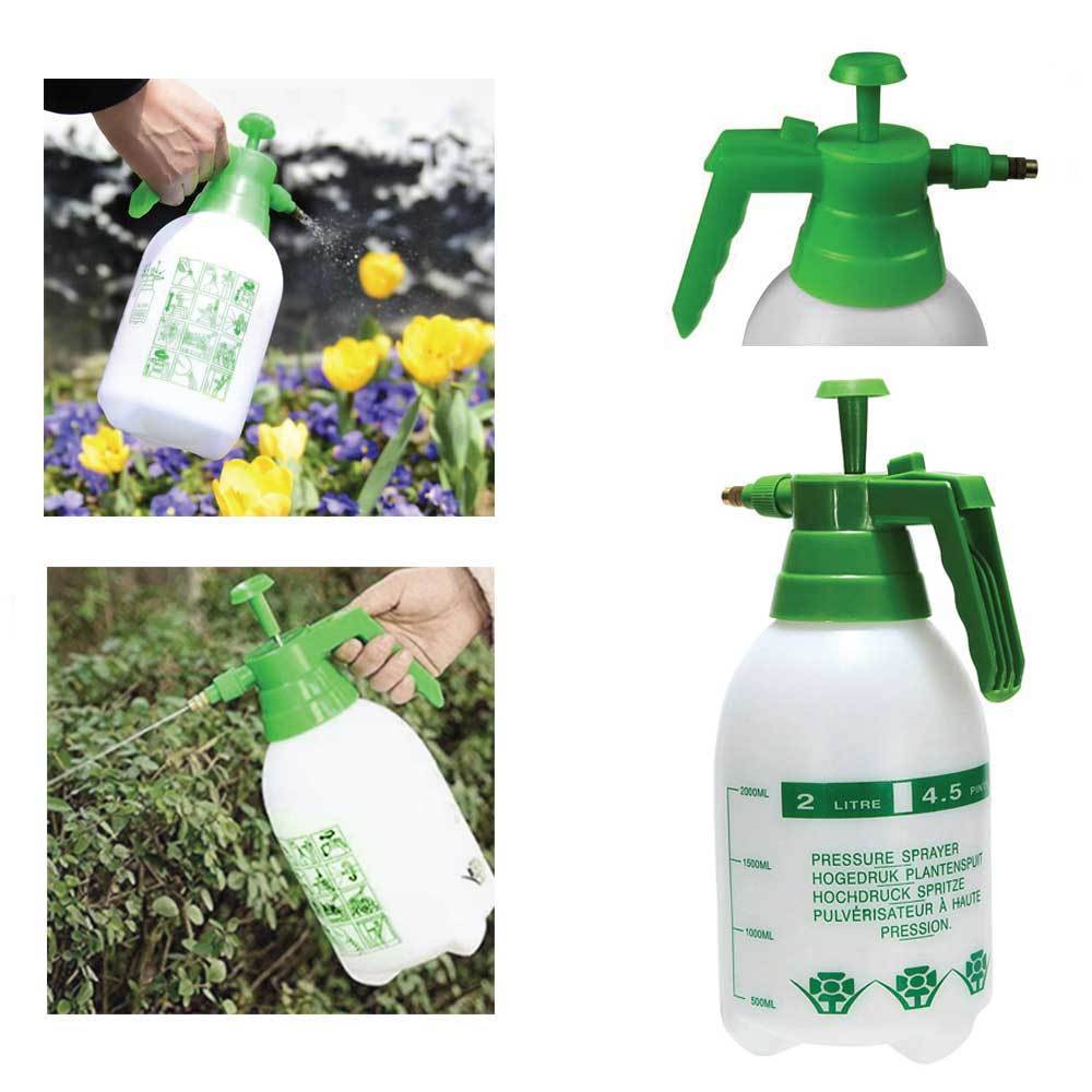 2L Hand Held Pressure Sprayer - Plastic Garden Pump For Liquids - Portable Bottle