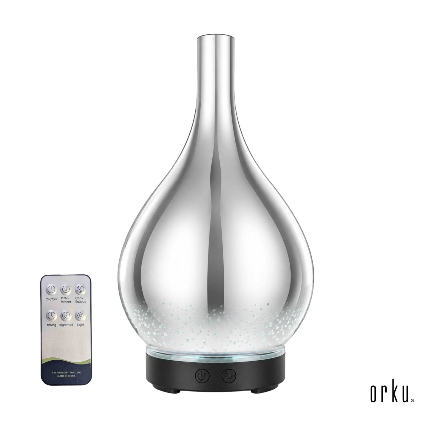 Orku Essential Oil Aroma Diffuser - Mirror 3D Fireworks Light USB Remote