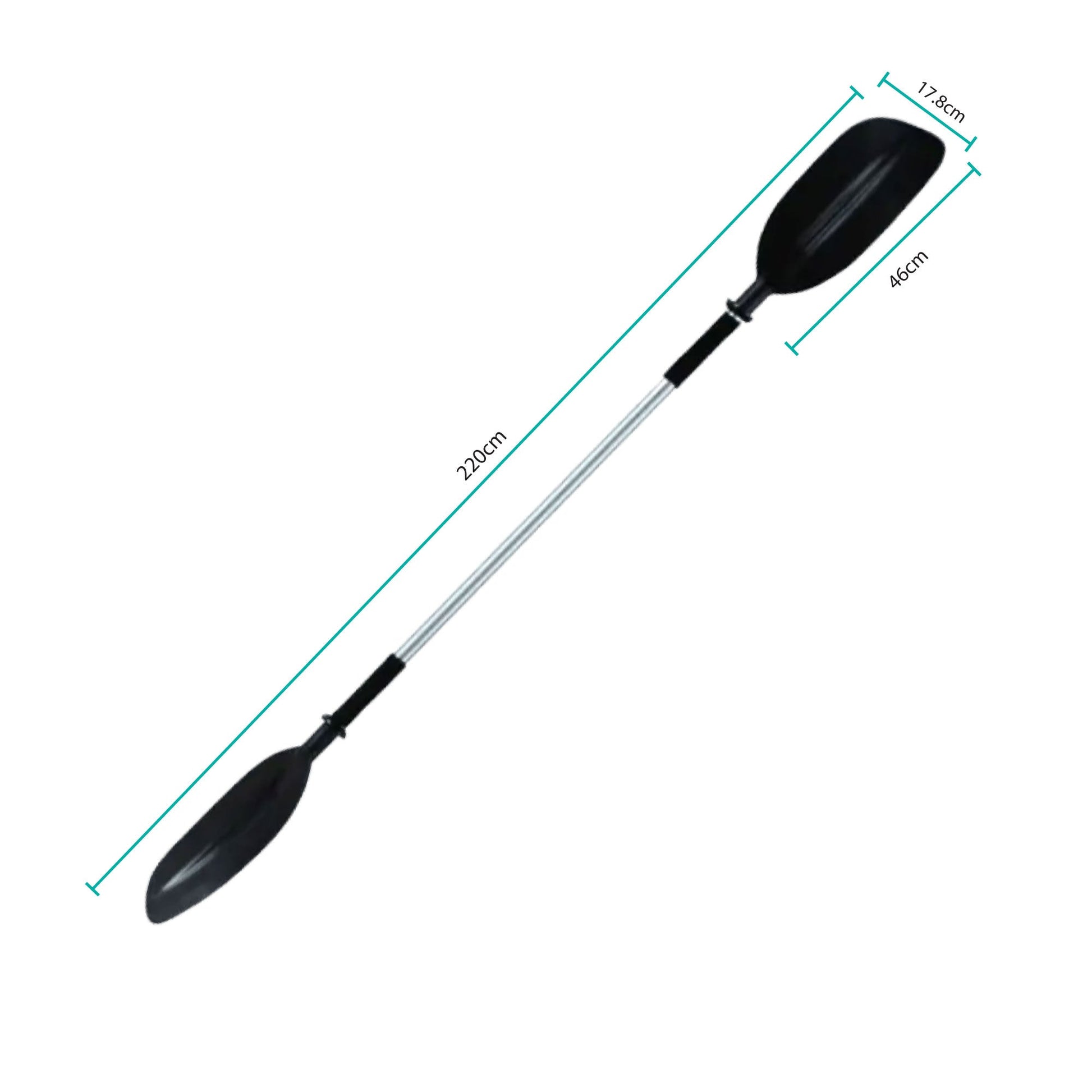 2.2M Kayak Paddle - Curved Blade Position Shift Oar Aluminium Shaft