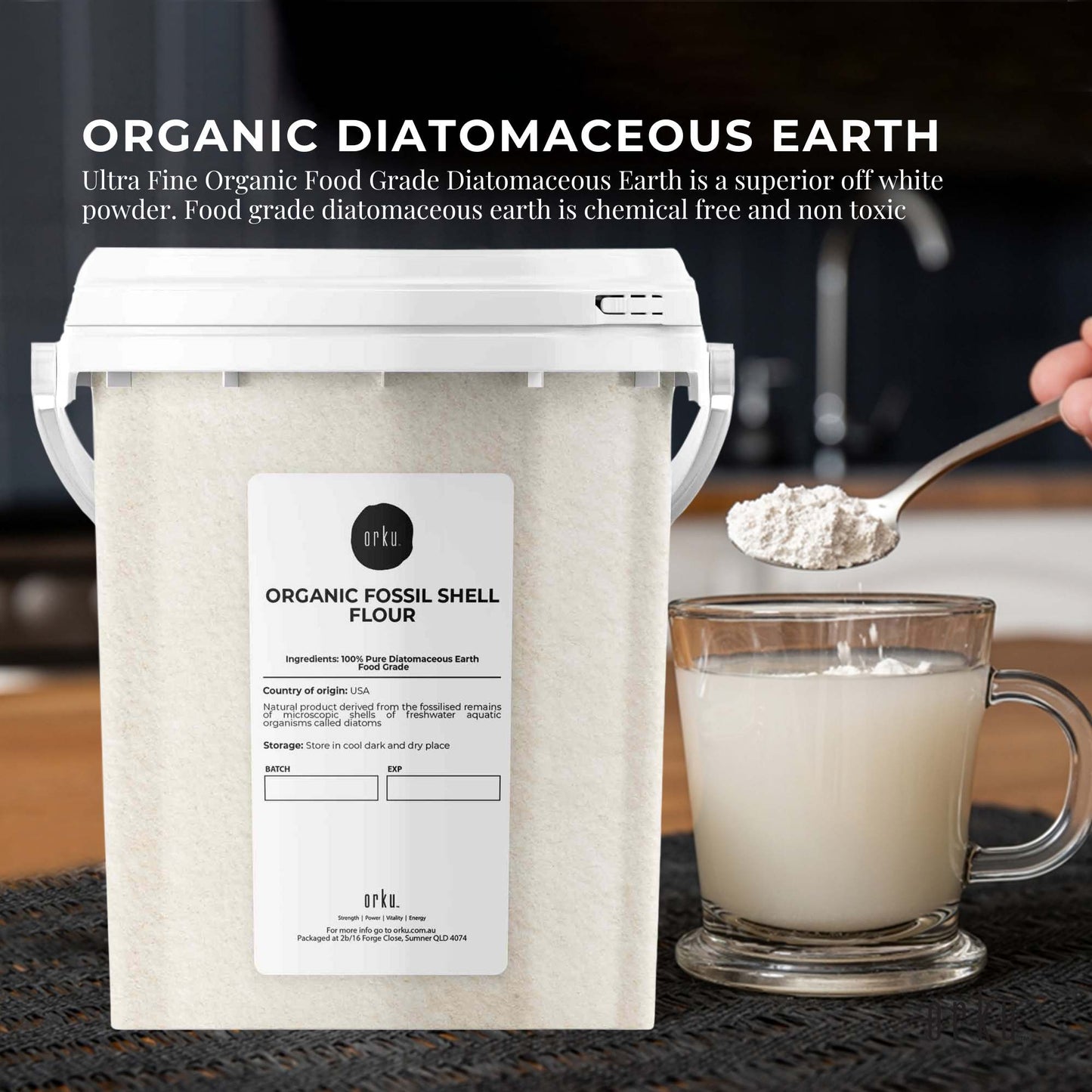 Organic Fine Diatomaceous Earth Tubs - Food Grade Fossil Shell Flour Powder