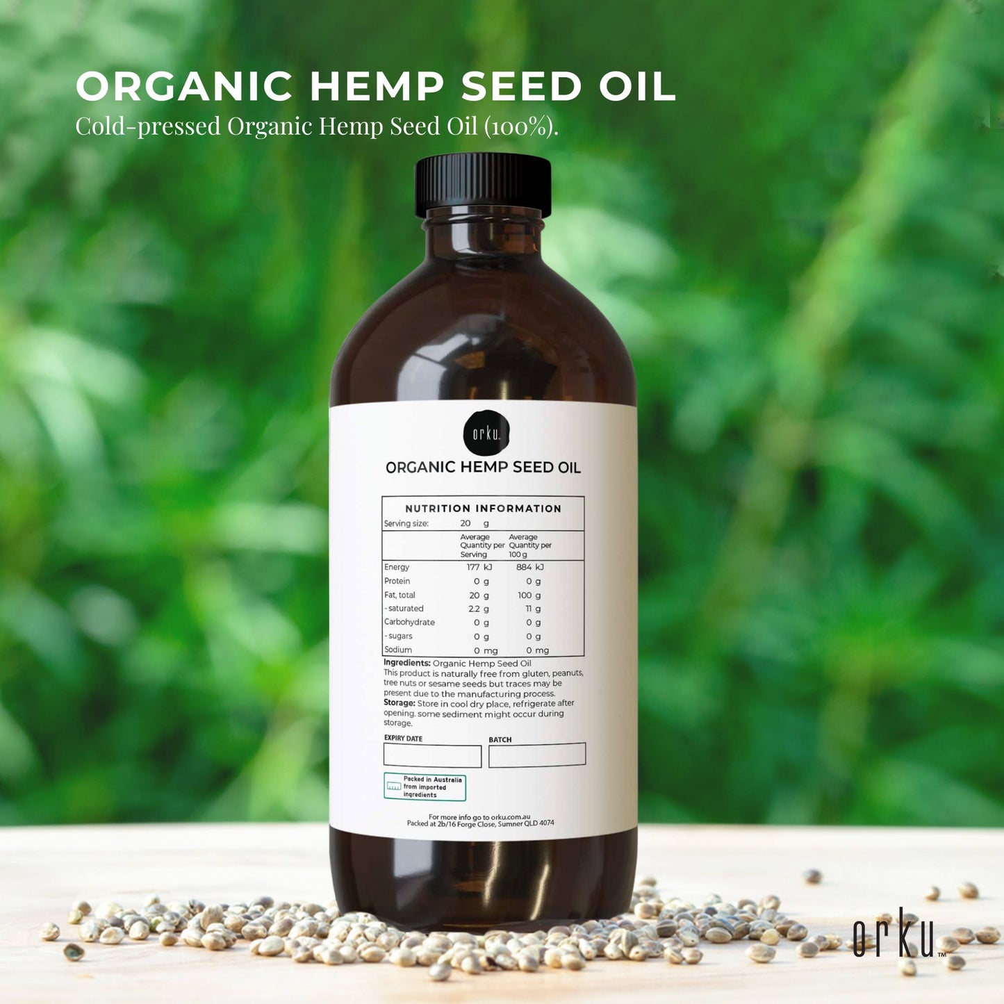 Organic Hemp Seed Oil - Food Grade Healthy Oils Foods - Bulk