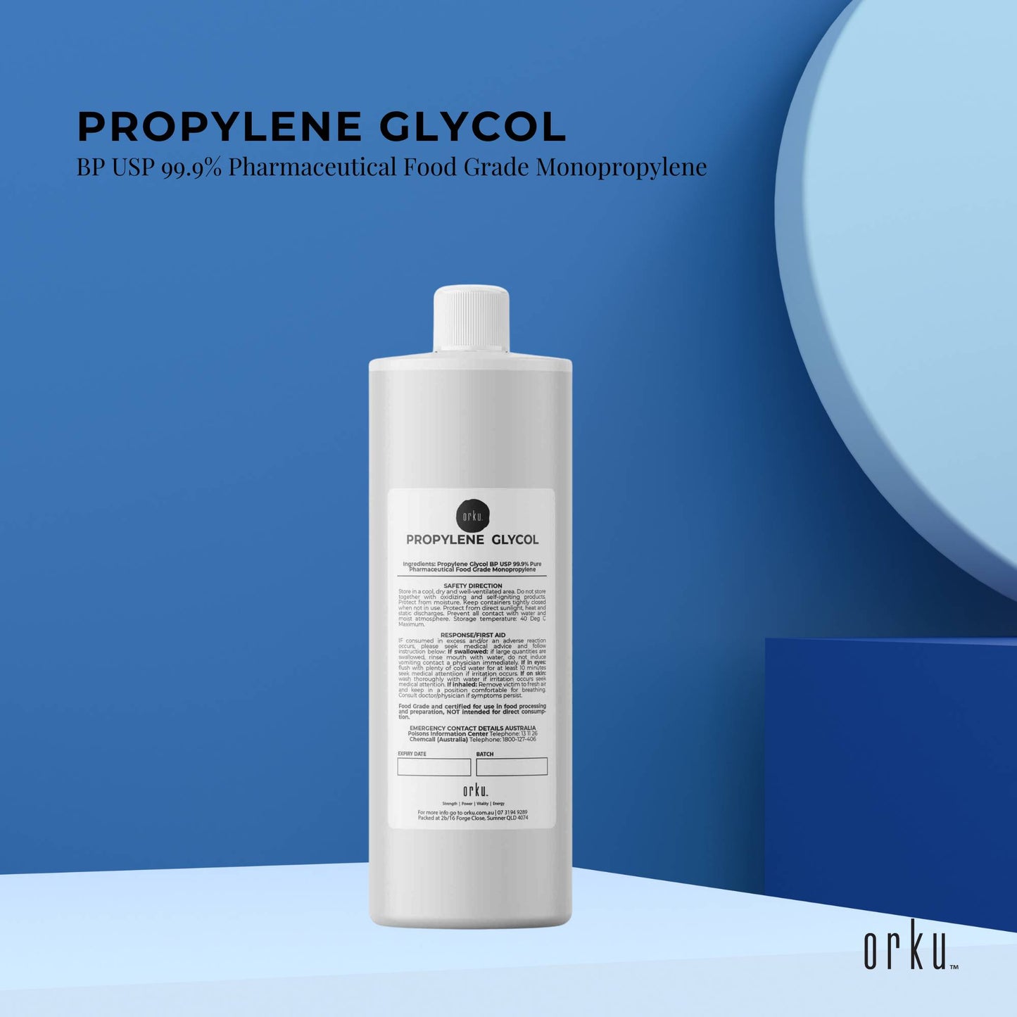 500ml Propylene Glycol BP USP 99.9% Pharmaceutical Food Grade Monopropylene