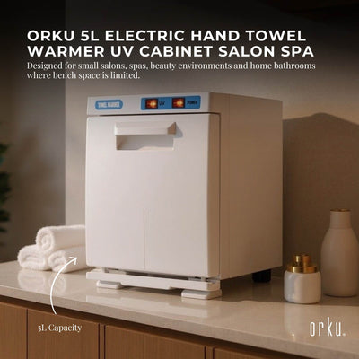 Orku 5L Electric Hand Towel Warmer UV Cabinet Salon Spa White