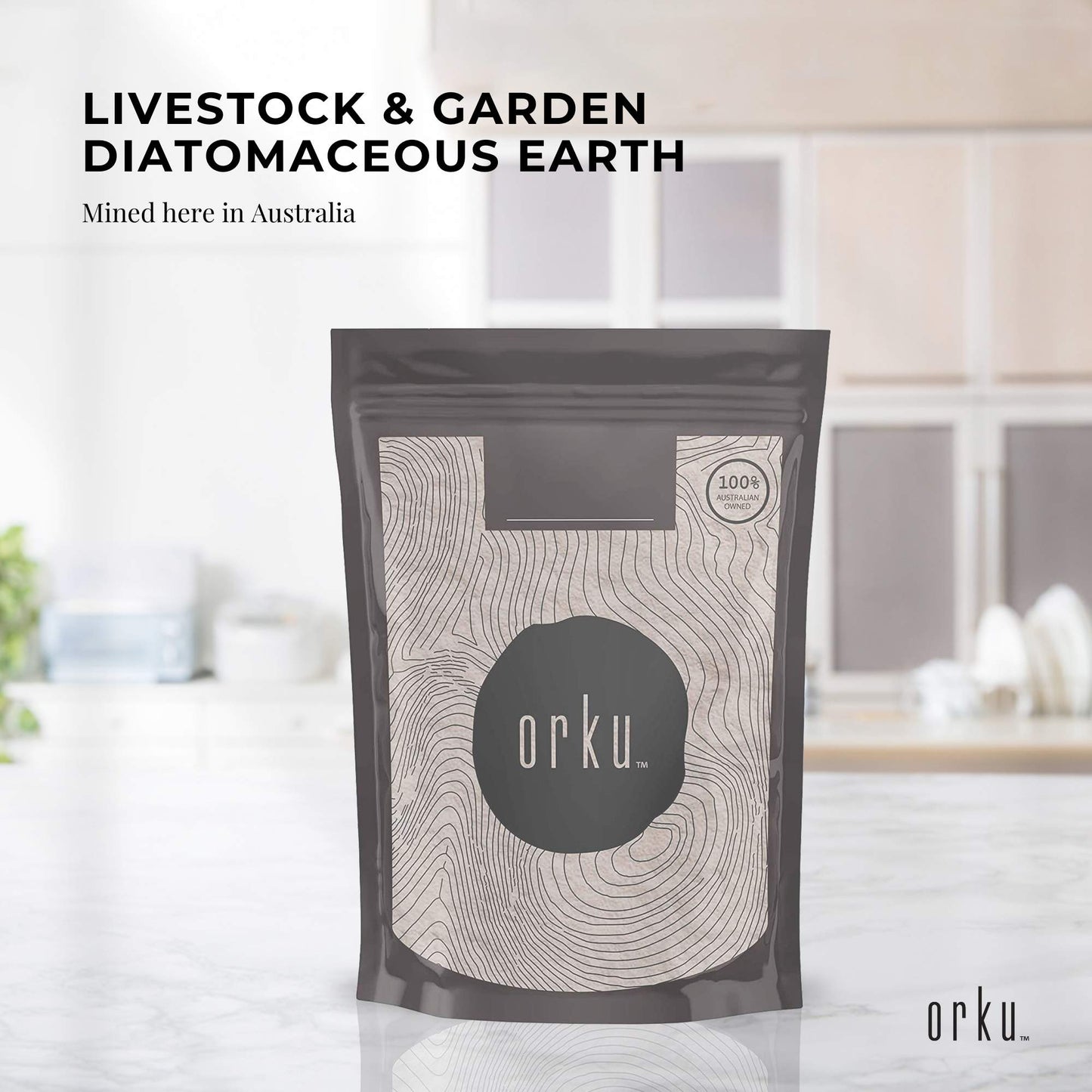 Orku Fossil Shell Flour - Livestock Garden Pet Diatomaceous Earth Bulk