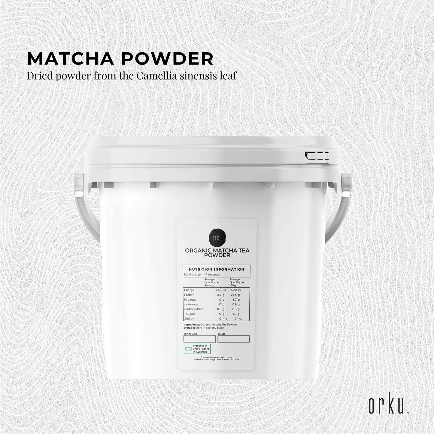 2.5Kg Organic Matcha Powder Tub Bucket Camellia Sinensis Green Tea Leaf