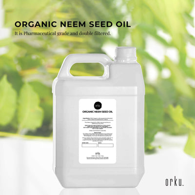 Orku 5L Organic Neem Seed Oil - Debitterised Cold Pressed Azadirachtin Indica
