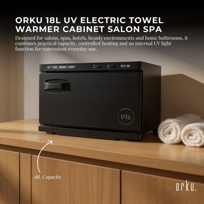 Orku 18L UV Electric Towel Warmer Cabinet Salon Spa Black