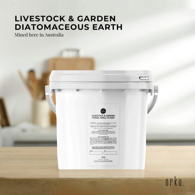 Orku 3Kg Fossil Shell Flour Tub - Livestock Garden Diatomaceous Earth