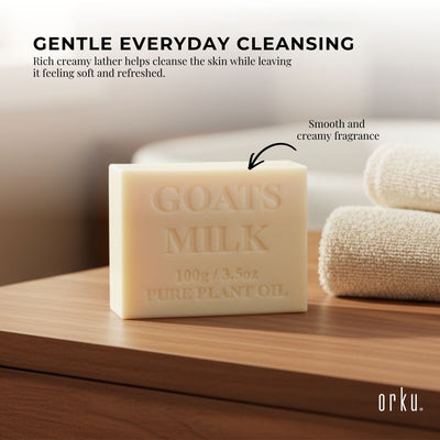 Orku 4 x 100g Goat Milk Soap Bars Natural Creamy Scent Australian Made