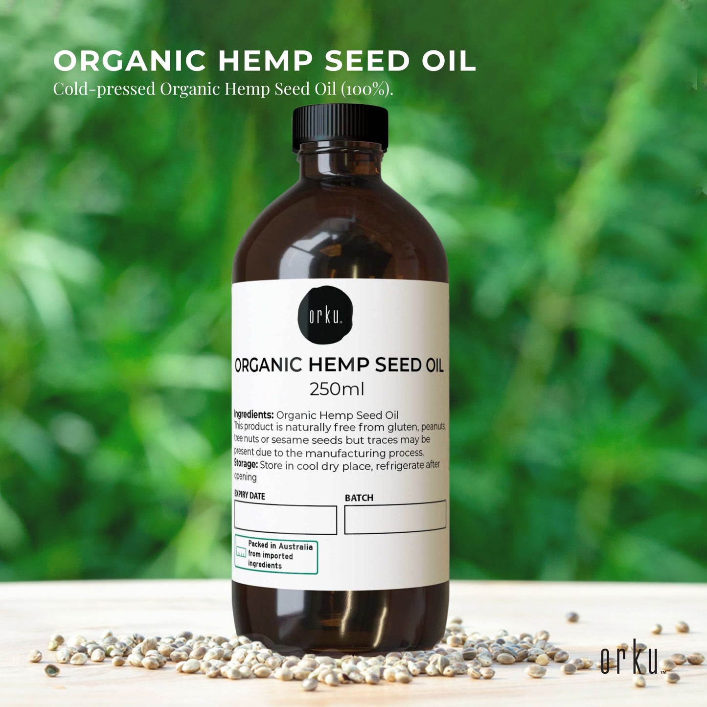 250ml Organic Hemp Seed Oil - Cold Pressed Food Grade Healthy Oils Foods