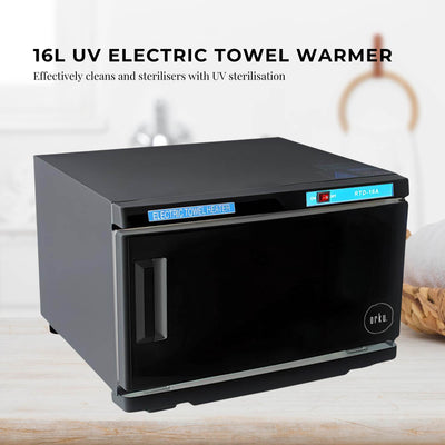 Orku 16L Black UV Electric Towel Warmer Steriliser Cabinet Salon Heat Sanitiser